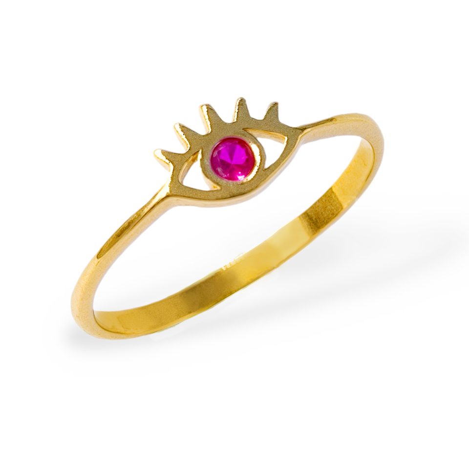 Anillo Ojo Magenta - Oro 18K