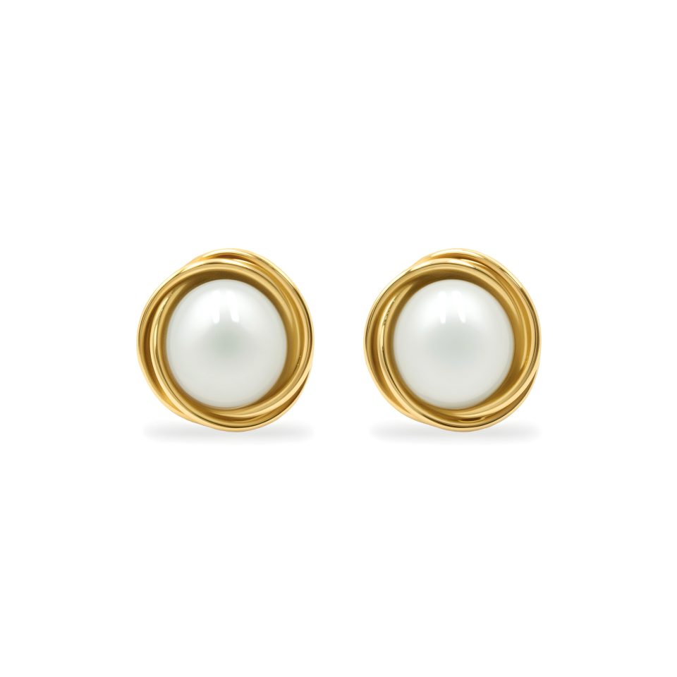 Aretes Perla Nido - Oro 18k