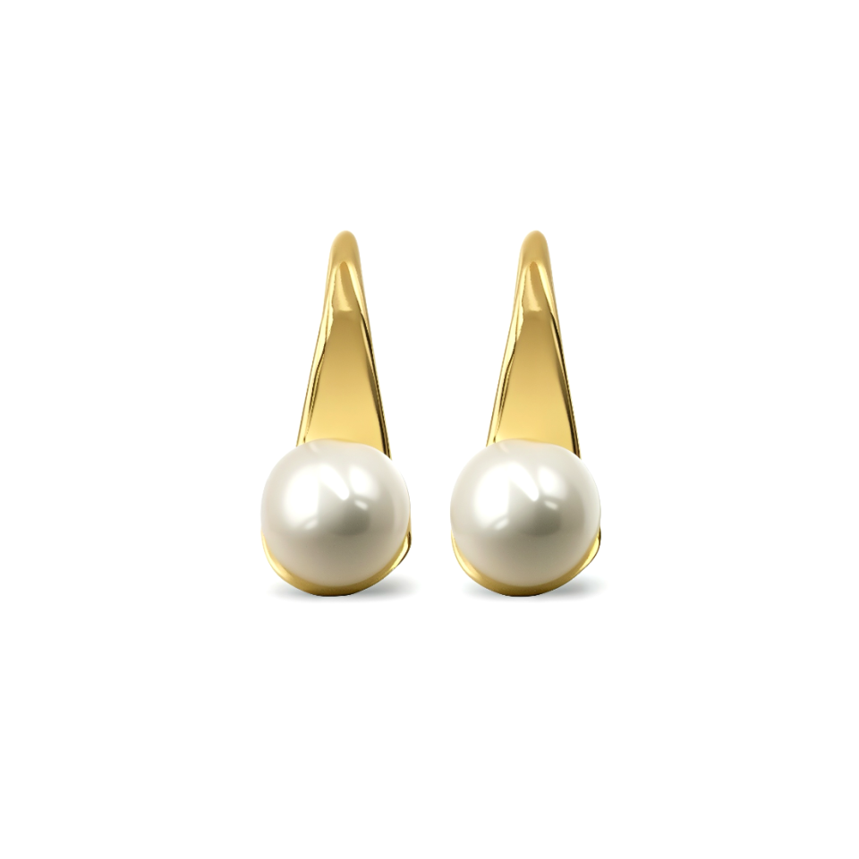 Aretes Perla Real - Oro 18k