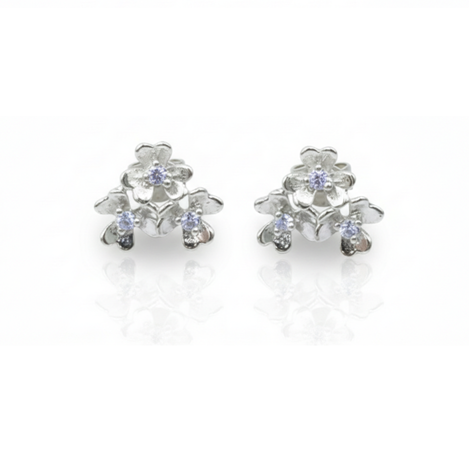 Aretes Flores de Invierno-Plata 950