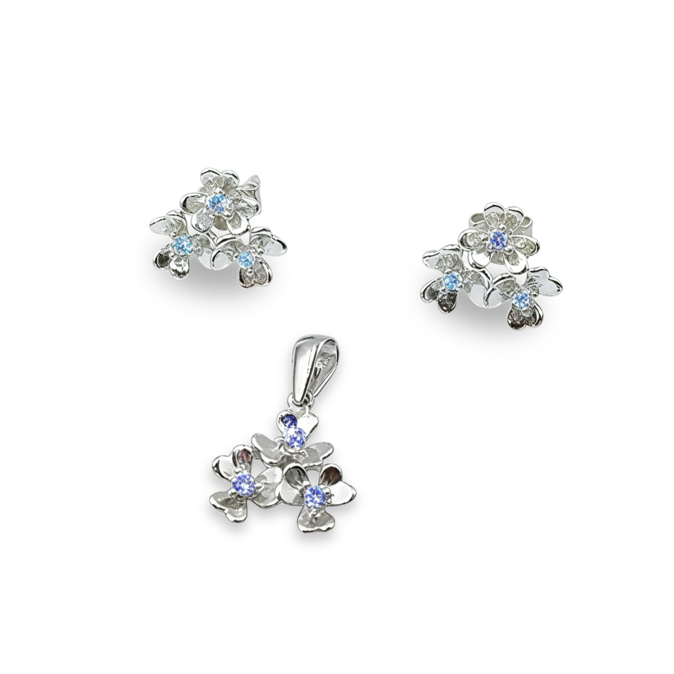 Set Flores de Invierno - Plata 950