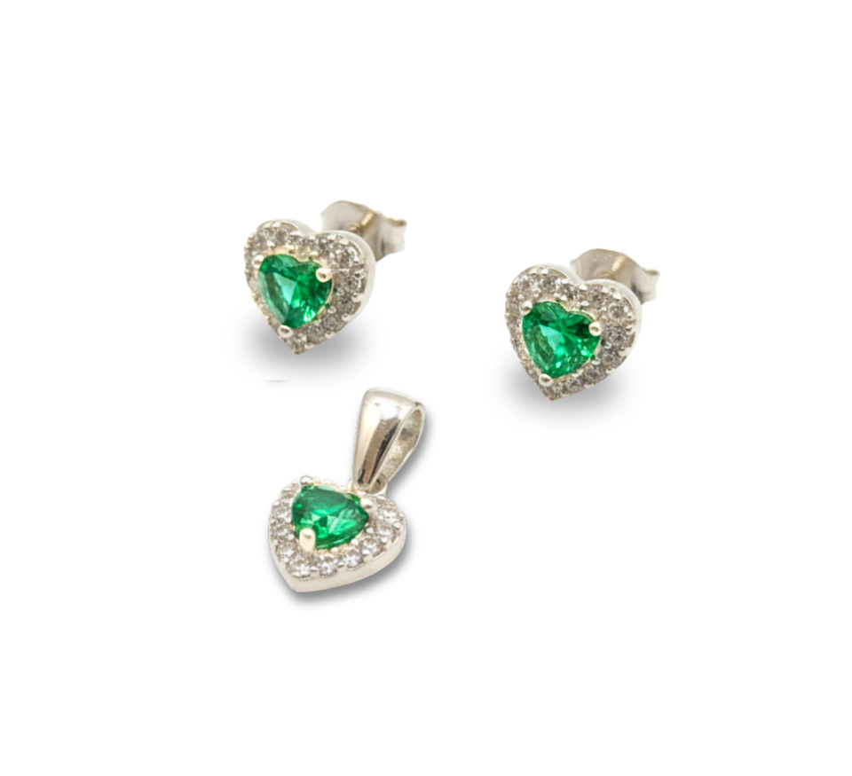 Set Amor Esmeralda - Plata 950