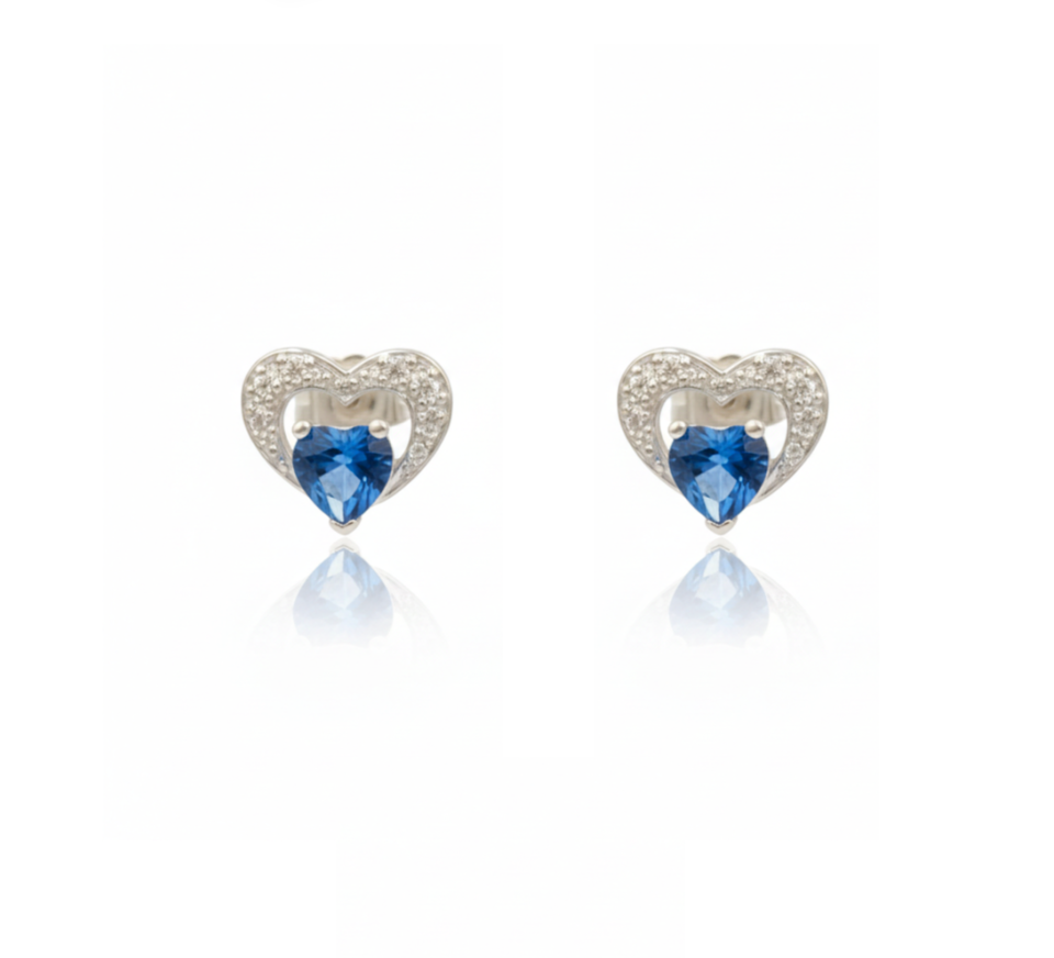 Aretes Promesa Azul -Plata 950